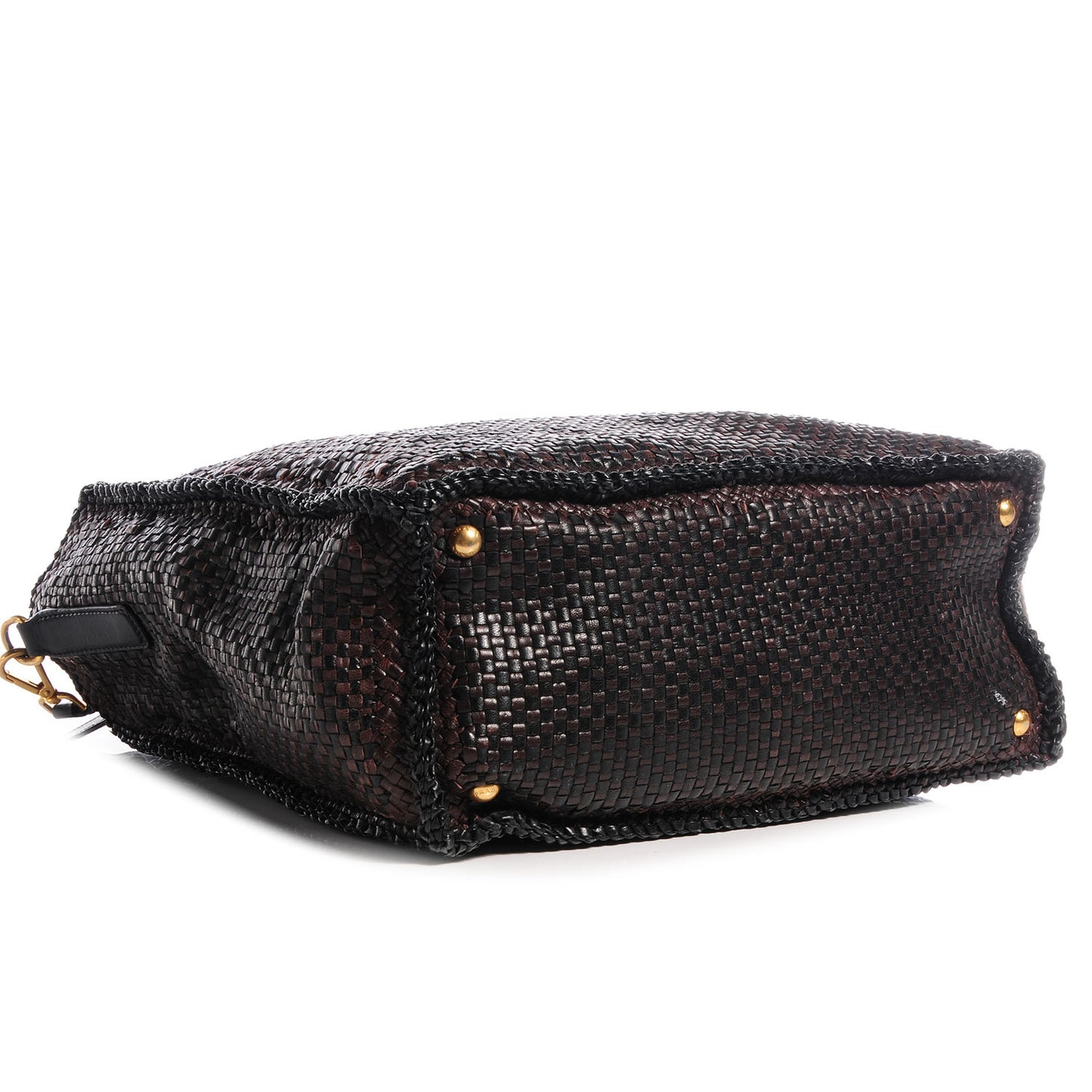 Goatskin Woven Large Tote Moro Black