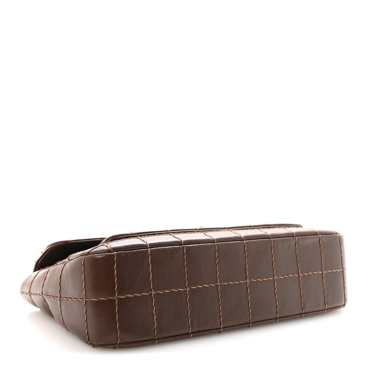 Chanel Lambskin Square Double Stitch Flap Dark Brown 3 of 10
