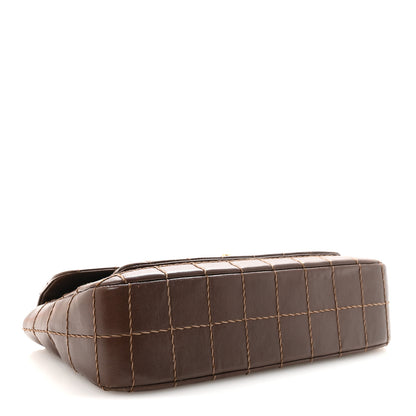 Chanel Lambskin Square Double Stitch Flap Dark Brown 3 of 10