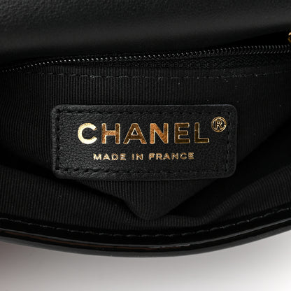Chanel Tweed Patent School Memory Mini Top Handle Flap Black 6 of 11