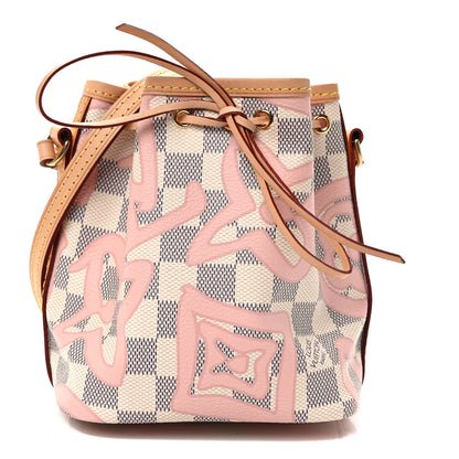 Louis Vuitton Damier Azur Tahitienne Nano Noe Rose Ballerine 1 of 9