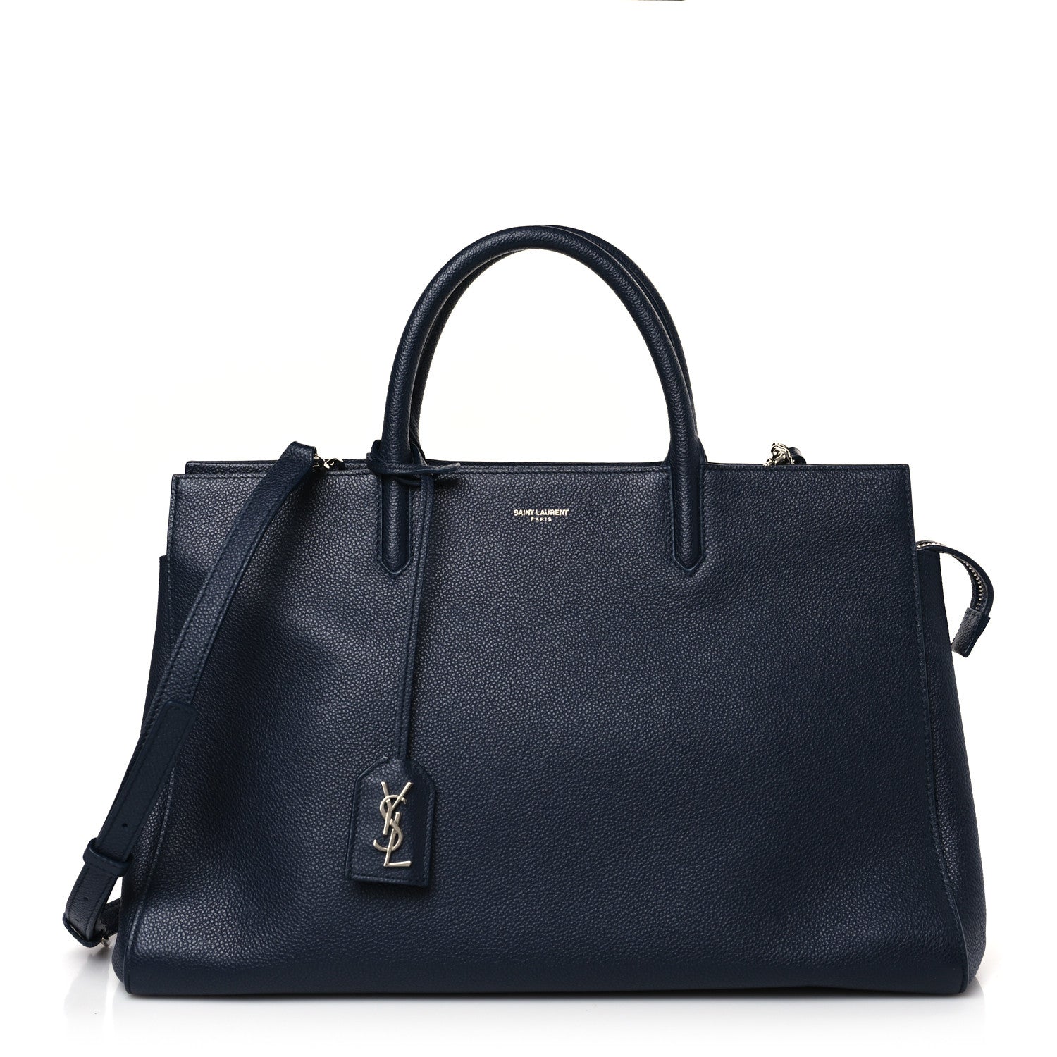 Saint Laurent Calfskin Medium Rive Gauche Cabas Navy Blue 1 of 9