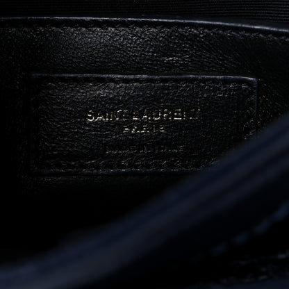 Saint Laurent Crinkled Calfskin Matelasse Monogram Baby Niki Chain Satchel Navy 7 of 13