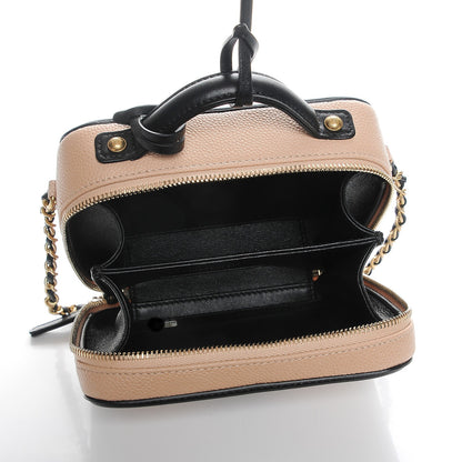Chanel Caviar Quilted Small CC Filigree Vanity Case Beige Black 6 of 9