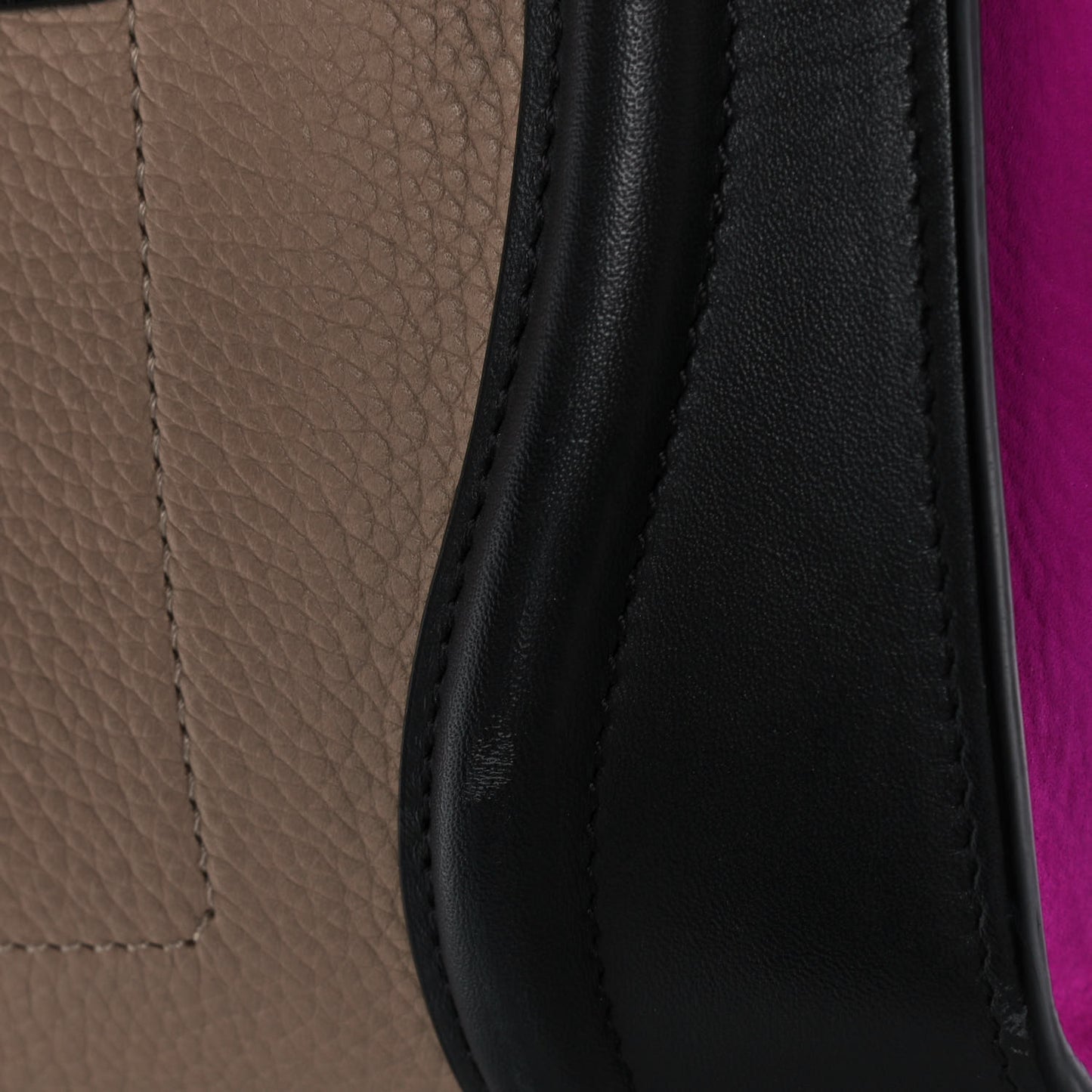 Baby Grained Calfskin Nubuck Micro Tri-Color Luggage Fuchsia
