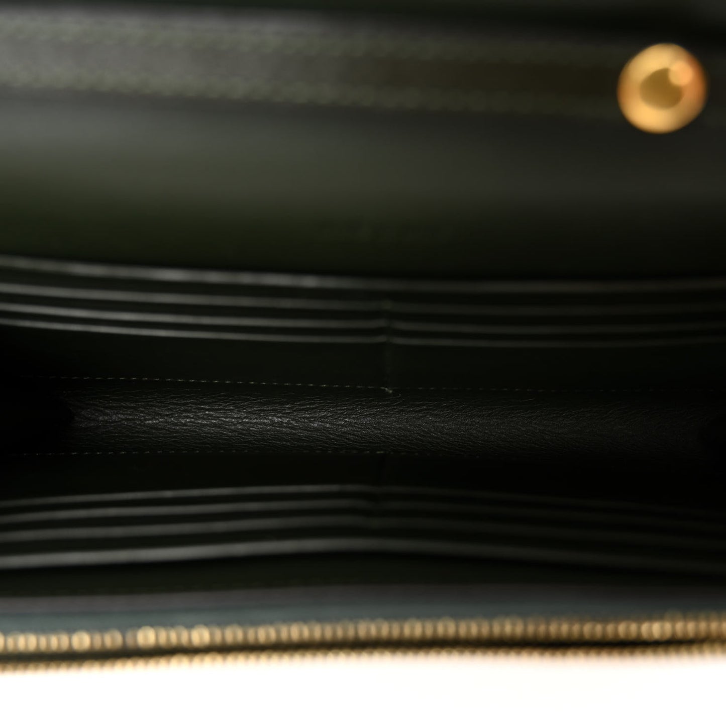 Smooth Calfskin Tri-Color Clutch on a Chain Jade