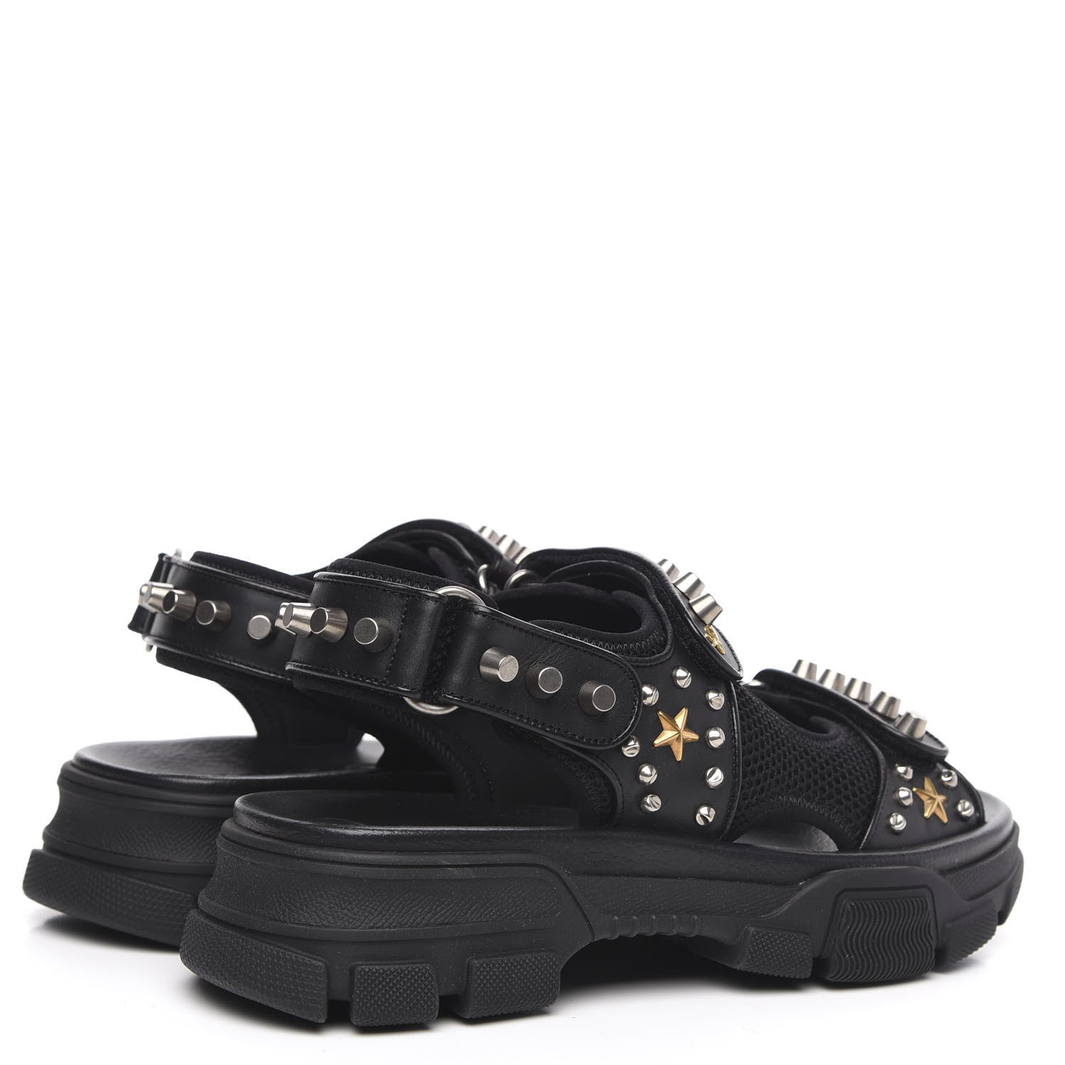 Gucci Technical Studded Canvas Calfskincandals 7 Black 4 of 8