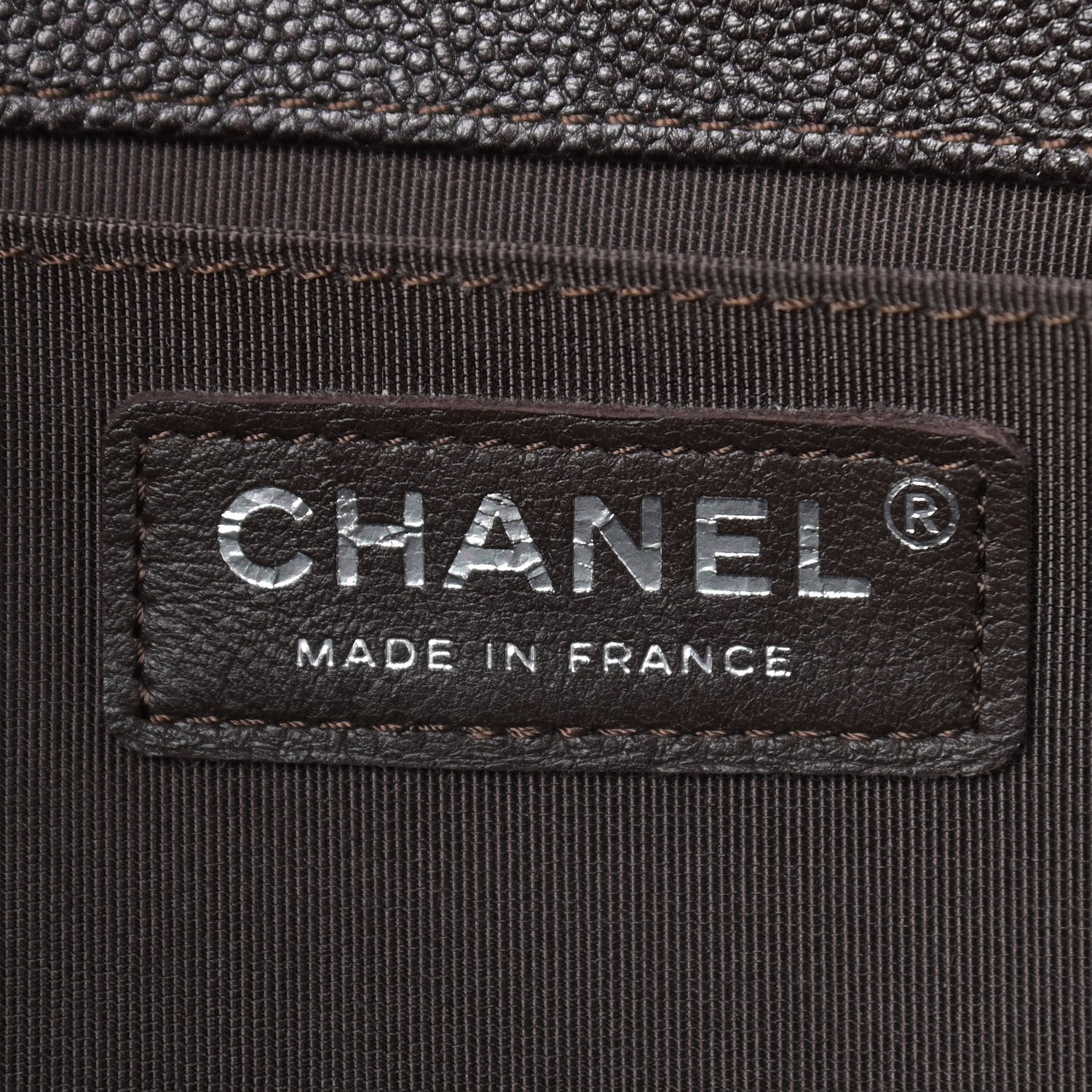 Chanel Caviar Chevron Quilted Medium Boy Flap Dark Brown 6 of 9