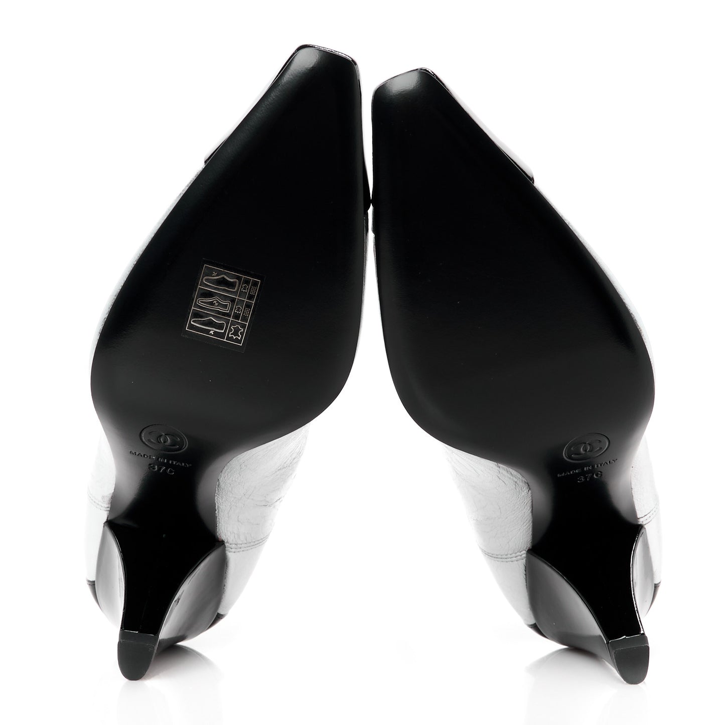 Laminated Goatskin Patent CC Cap Toe Short Boots 36 Silver