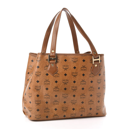 MCM Visetos Crocodile Embossed Medium Liz Shopper Tote Cognac 3 of 11