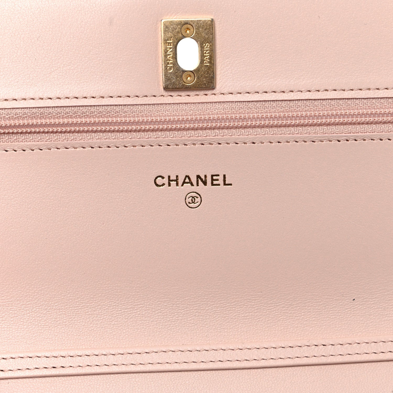 Chanel Lambskin Quilted CC Pearl Crush Wallet on Chain WOC Light Beige 6 of 11
