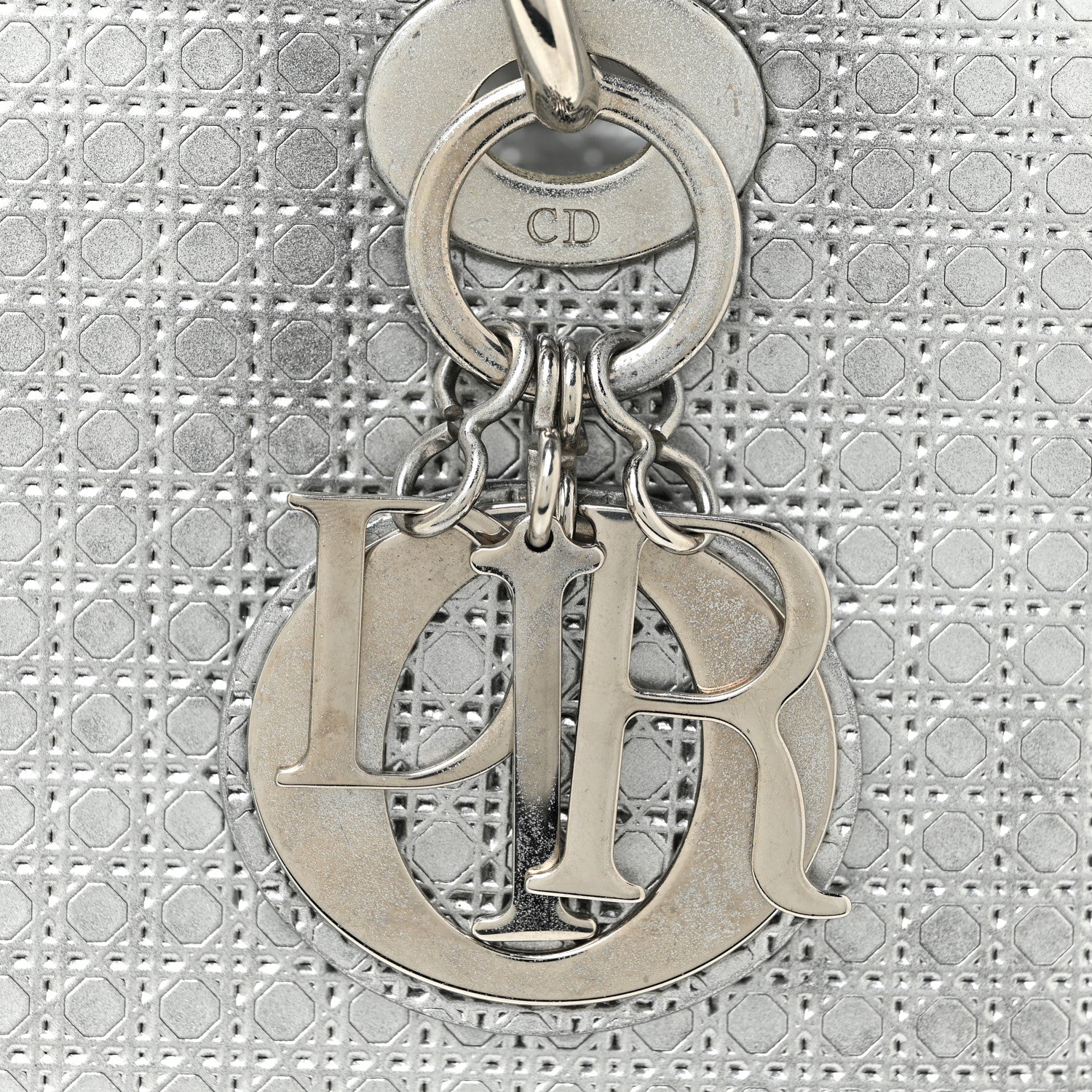 Christian Dior Metallic Patent Micro-Cannage Medium Lady Dior Silver 20 of 20