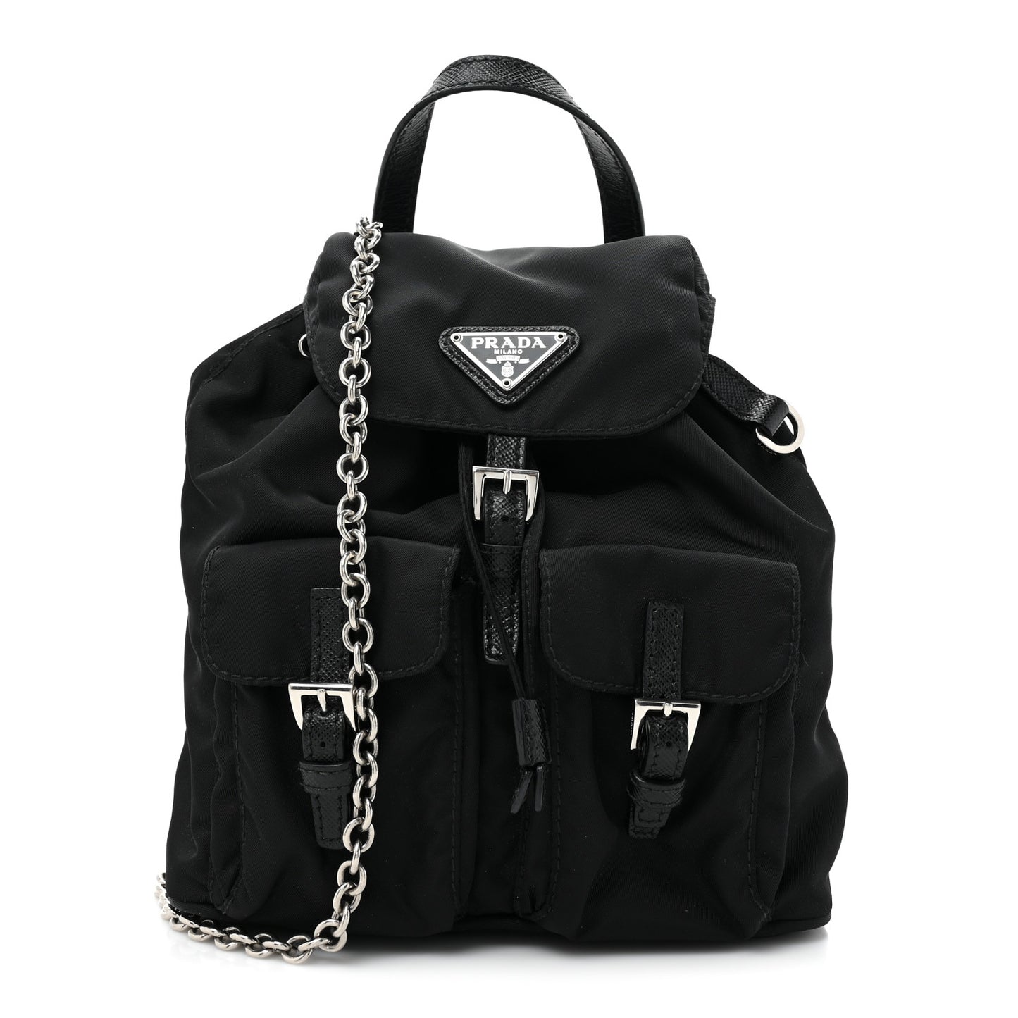 Nylon Vela Mini Crossbody Backpack Black