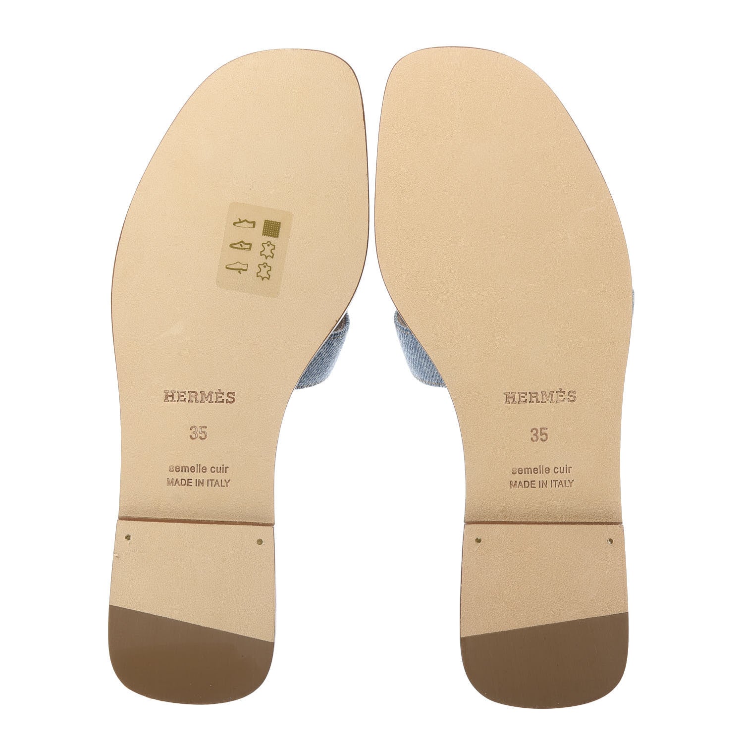 Hermes Denim Canvas Oran Sandals 35 Bleu Clair 6 of 9