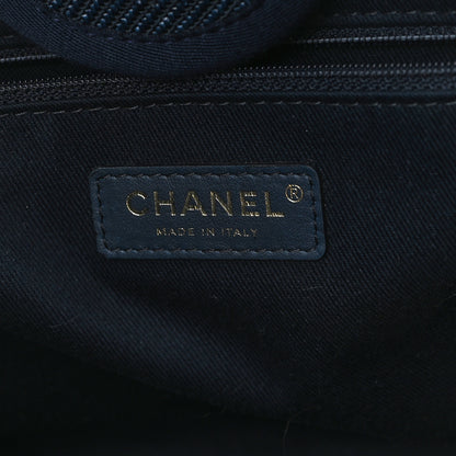 Chanel Mixed Fibers Calfskin Medium Deauville Tote Navy Blue 6 of 10