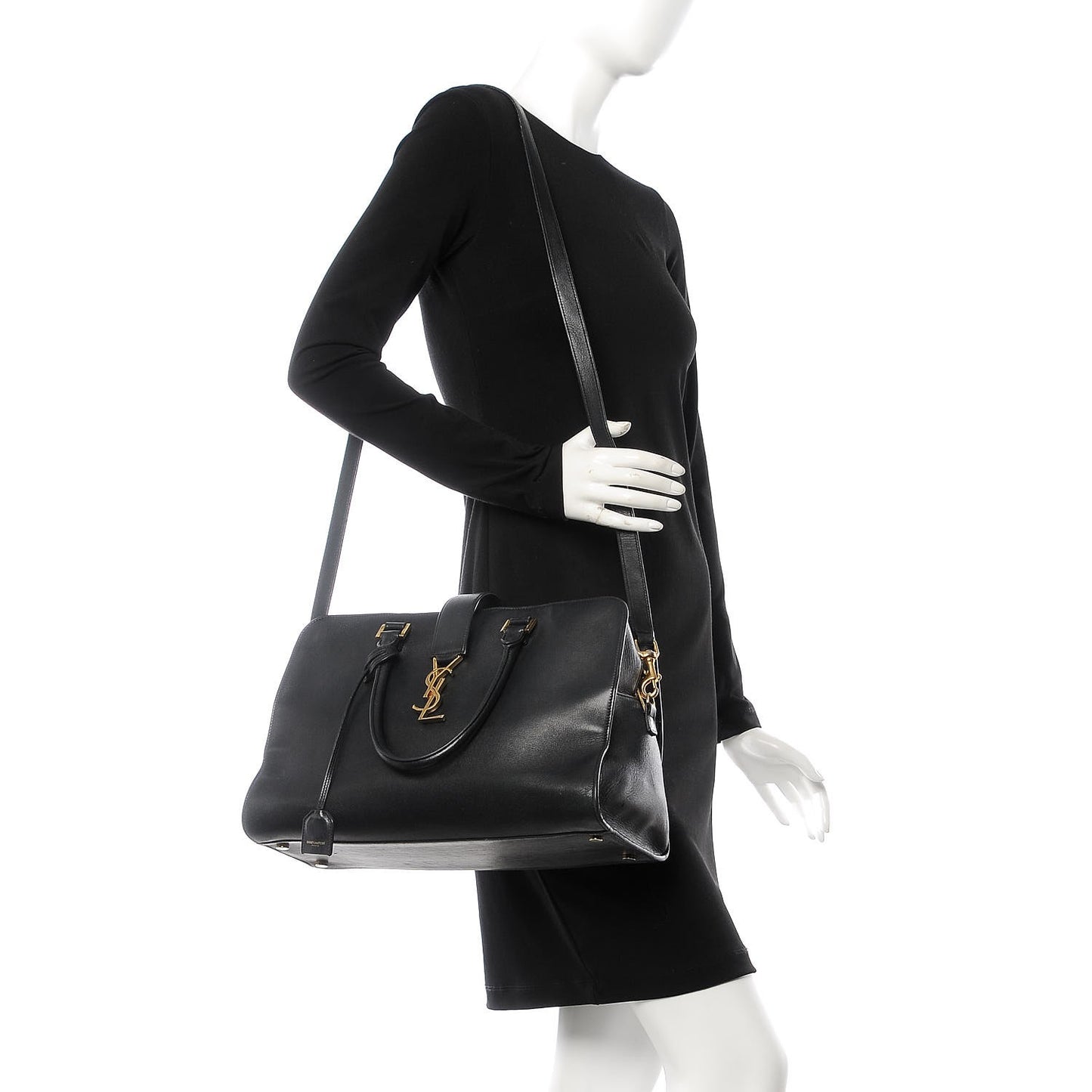 Smooth Calfskin Medium Monogram Cabas Black