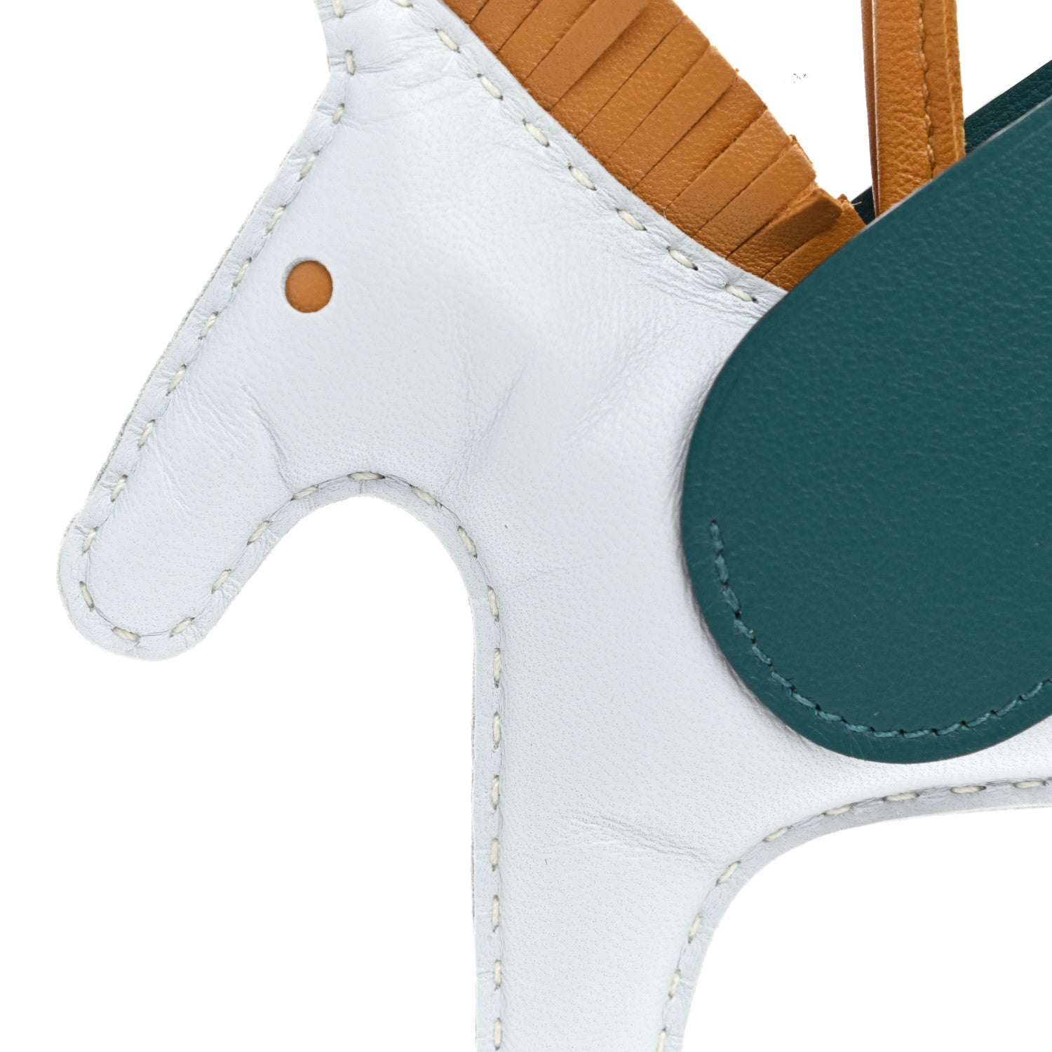 Hermes Milo Lambskin Grigri Rodeo Pegase Horse Bag Charm MM Bleu Brume Sesame Vert Bosphore 5 of 6