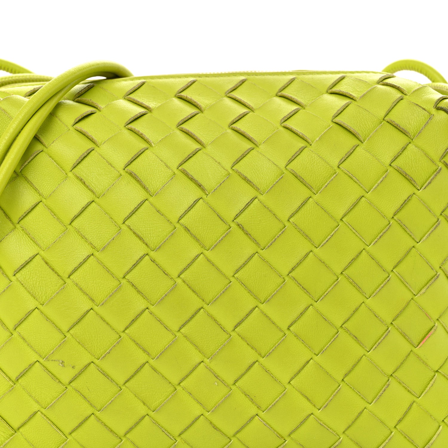 バック Bottega Veneta Nappa Intrecciato Small Loop Camera Bag Acid Kiwi