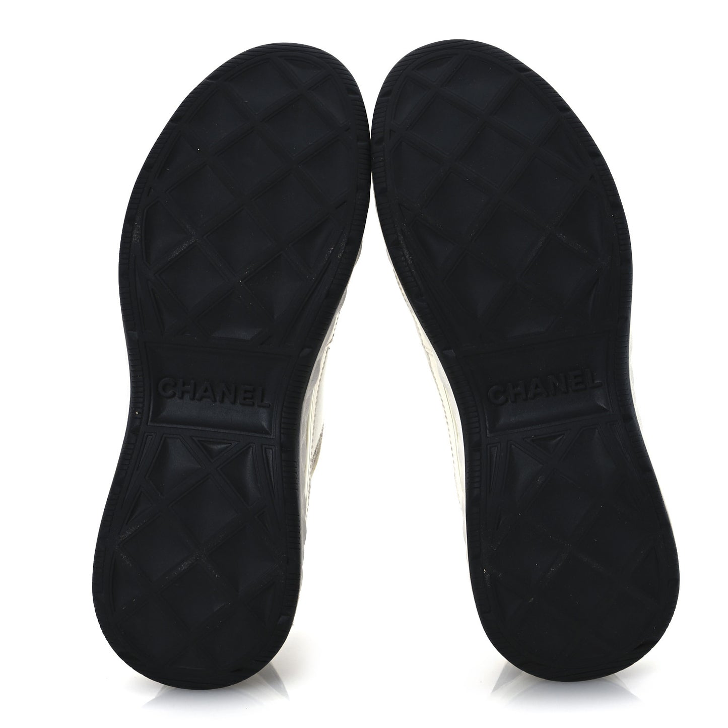 Velvet Calfskin Mixed Fibers CC Sneakers 37 Ivory Black