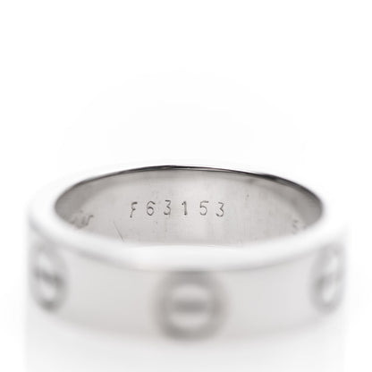 Cartier 18K White Gold 5.5mm LOVE Ring 51 5.75 7 of 8
