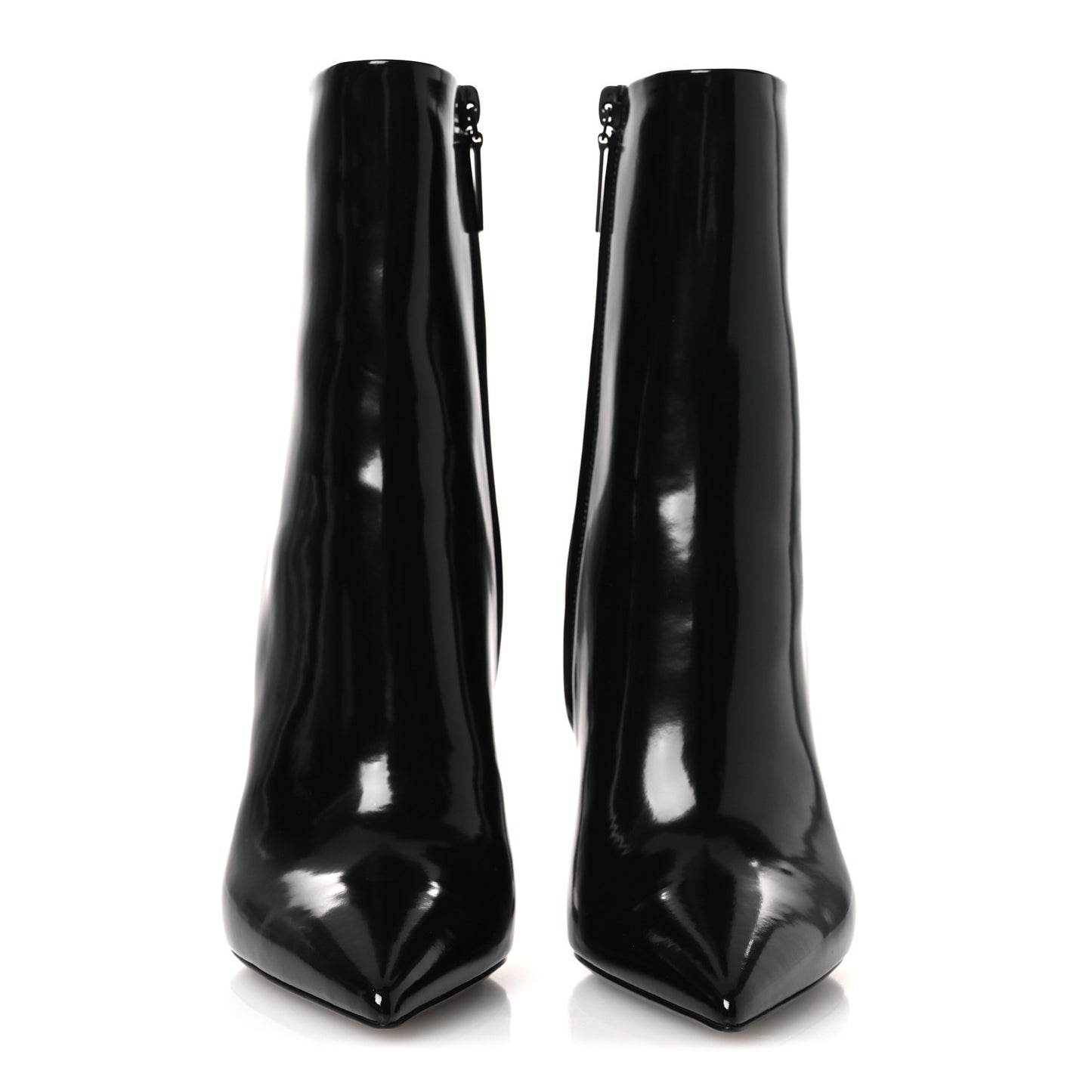 Glazed Calfskin Opyum Ankle Boots 37 Black