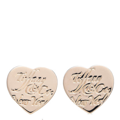 Tiffany 18K Yellow Gold Notes Heart Earrings 1 of 4