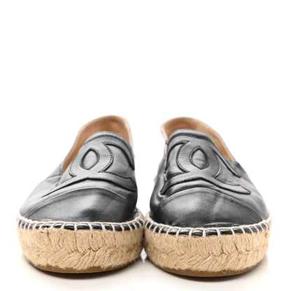Chanel Lambskin CC Espadrilles 36 Black 2 of 9