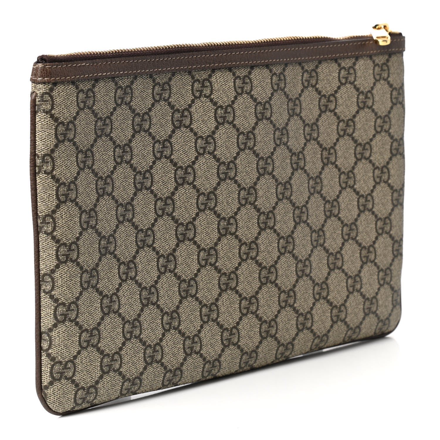 Gucci GG Supreme Monogram Large Ophidia Pouch Clutch Brown 3 of 7