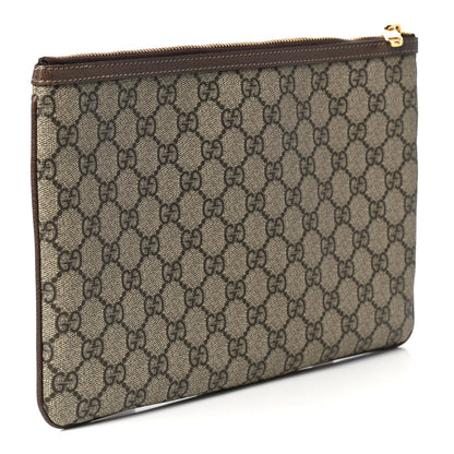 Gucci GG Supreme Monogram Large Ophidia Pouch Clutch Brown 3 of 7