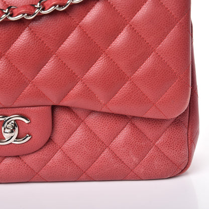 Chanel Caviar Quilted Jumbo Double Flap Red 11 of 14