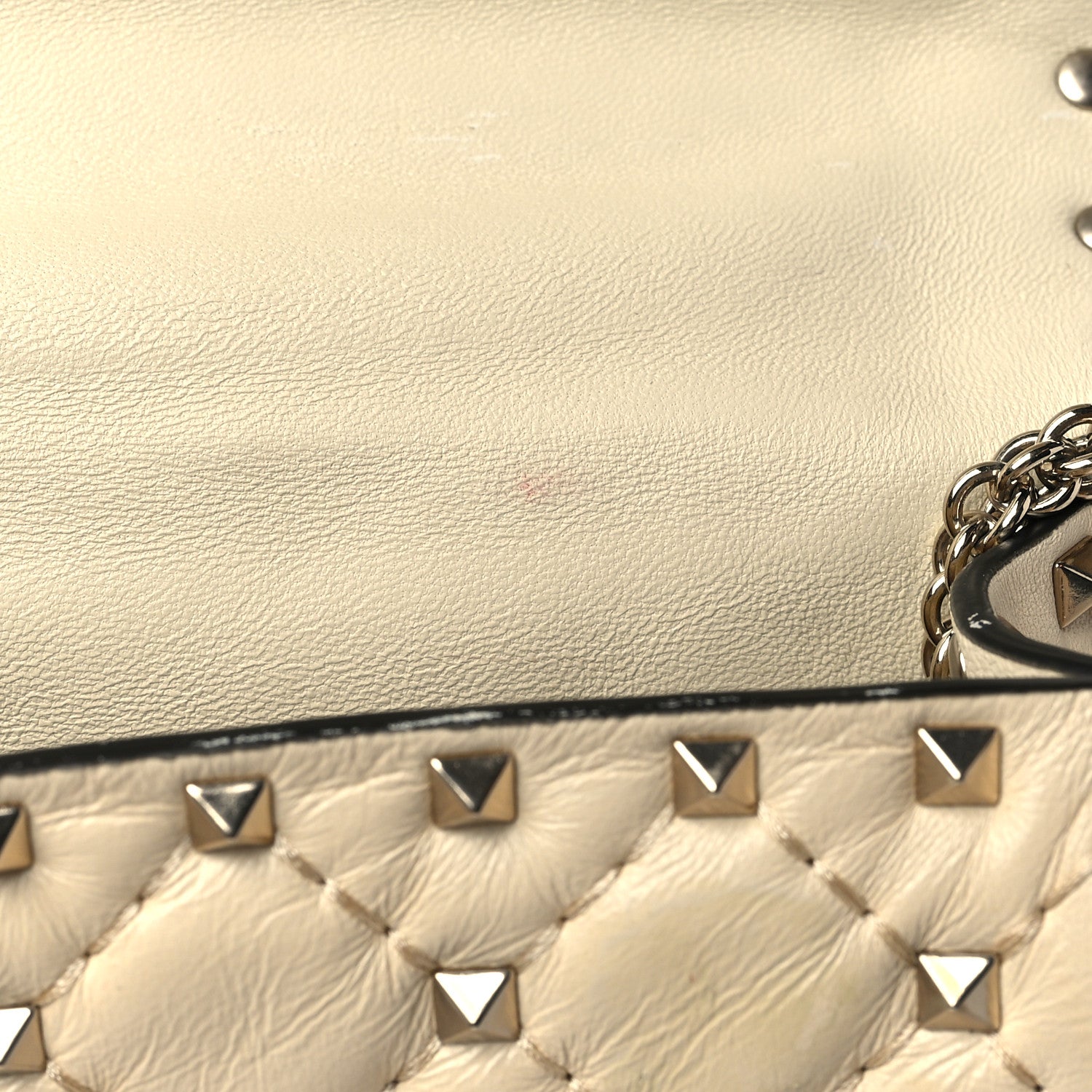 Valentino Garavani Nappa Medium Rockstud Spike Shoulder Bag Light Ivory 10 of 10
