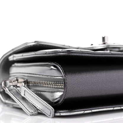 Chanel Metallic Lambskin Like A Wallet Flap Silvery Black 8 of 10