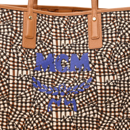 MCM Visetos Large Liz Reversible Shopper Tote Cognac 12 of 16