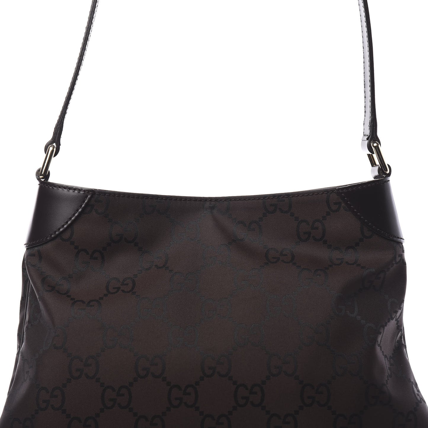 Nylon Signature Hobo Shoulder Bag Brown