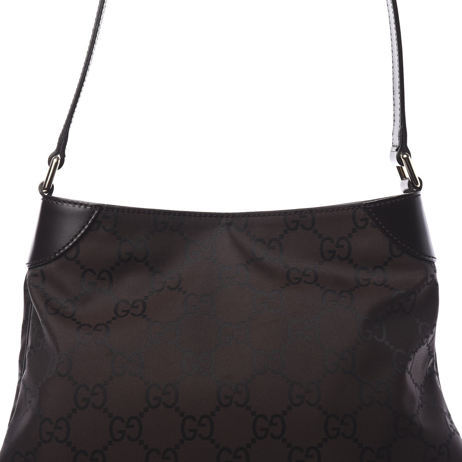 Gucci Nylon Signature Hobo Shoulder Bag Brown 10 of 10