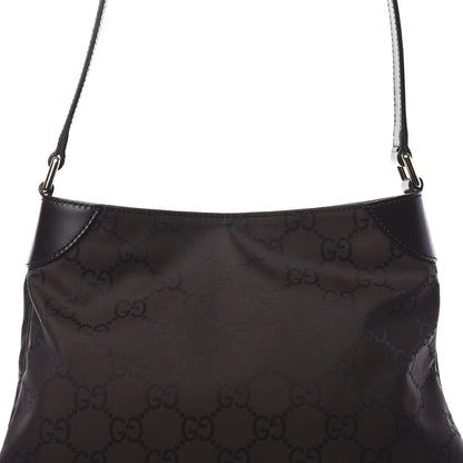 Gucci Nylon Signature Hobo Shoulder Bag Brown 10 of 10