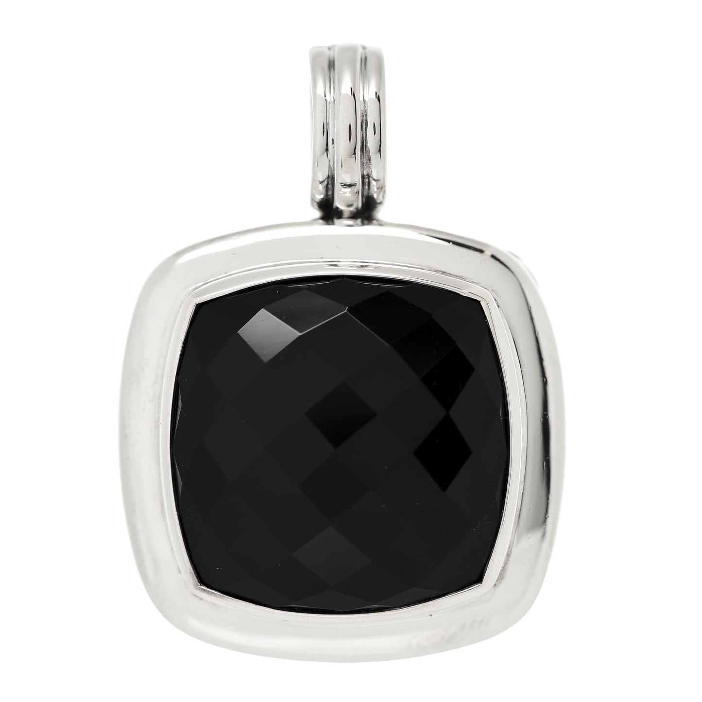 Sterling Silver Black Onyx 20mm Albion Enhancer Pendant