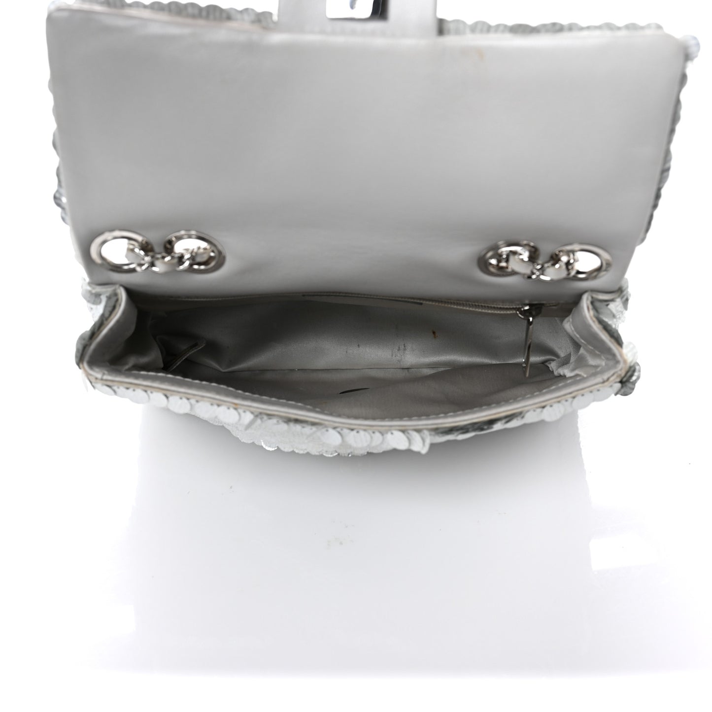Sequin Small Single Flap Silver