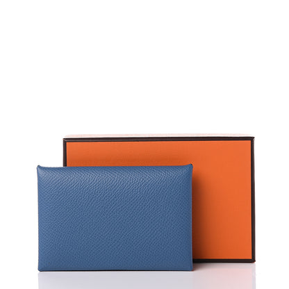 Hermes Epsom Calvi Card Case Deep Bleu 8 of 8