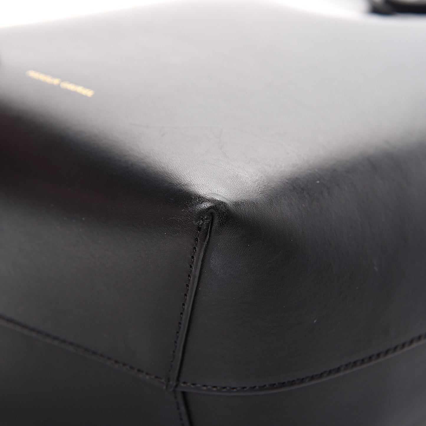 Vegetable Tanned Calfskin Mini Bucket Bag Black Blu