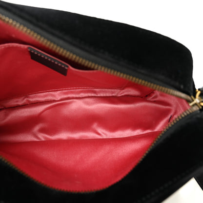 Gucci Velvet Matelasse Small GG Marmont Chain Shoulder Bag Black 5 of 13