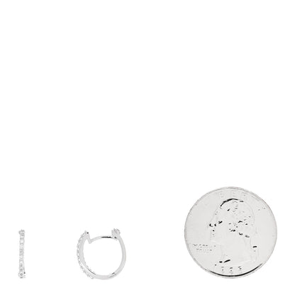 Roberto Coin 18K White Gold Diamond Small Horseshoe Hoop Earrings 2 of 4