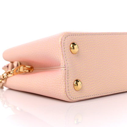 Louis Vuitton Metallic Taurillon Seashell Capucines BB Pink Yellow 7 of 8