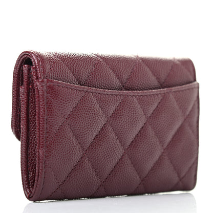 Chanel Iridescent Caviar Quilted Flap Card Holder Wallet Burgundy 2 of 6