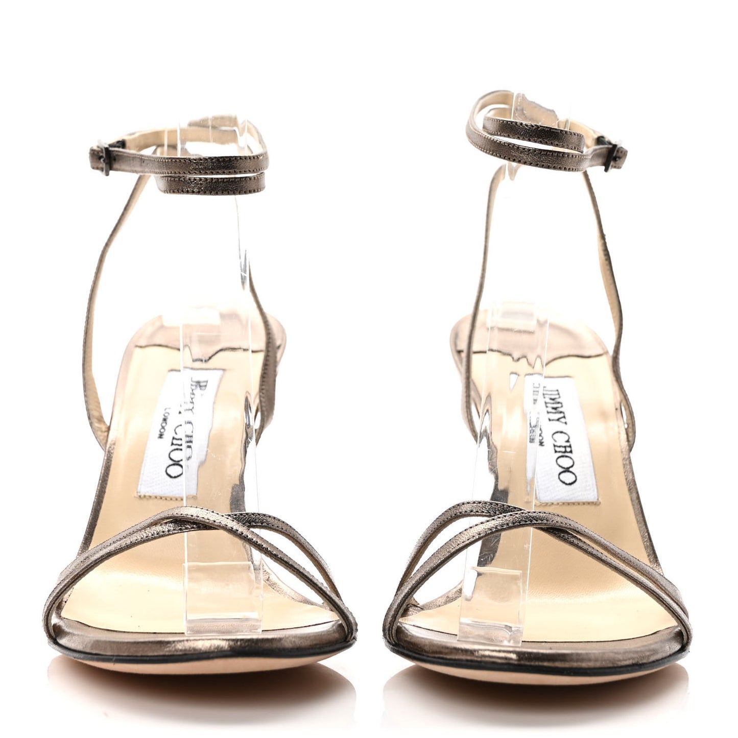 Metallic Calfskin Juliet 85 Sandals 36.5 Silver