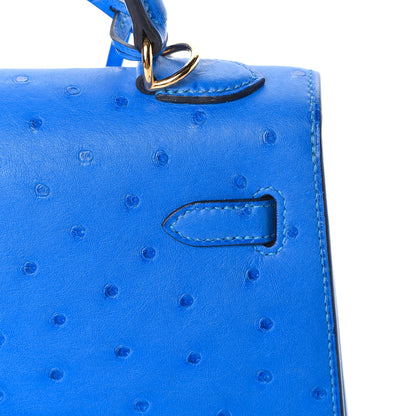 Hermes Ostrich Kelly Sellier 25 Bleuet 28 of 40