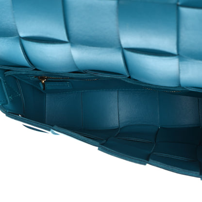 Bottega Veneta Lambskin Maxi Intrecciato Cassette Crossbody Bag Petrol Blue 5 of 11