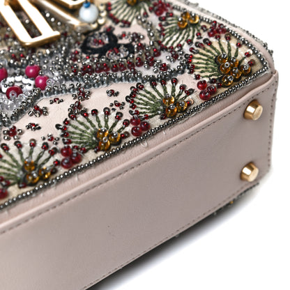 Christian Dior Calfskin Beaded Mini Lady Dior Beige Multicolor 10 of 14