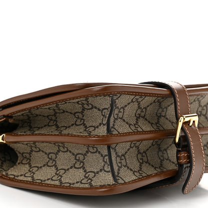 Gucci GG Supreme Monogram Azalea Calfskin Mini Retro Interlocking G Flap Shoulder Bag Beige Ebony Brown Sugar 9 of 10