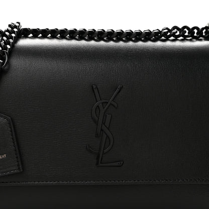 Saint Laurent Calfskin Medium Monogram Monochrome Sunset  Black 8 of 13